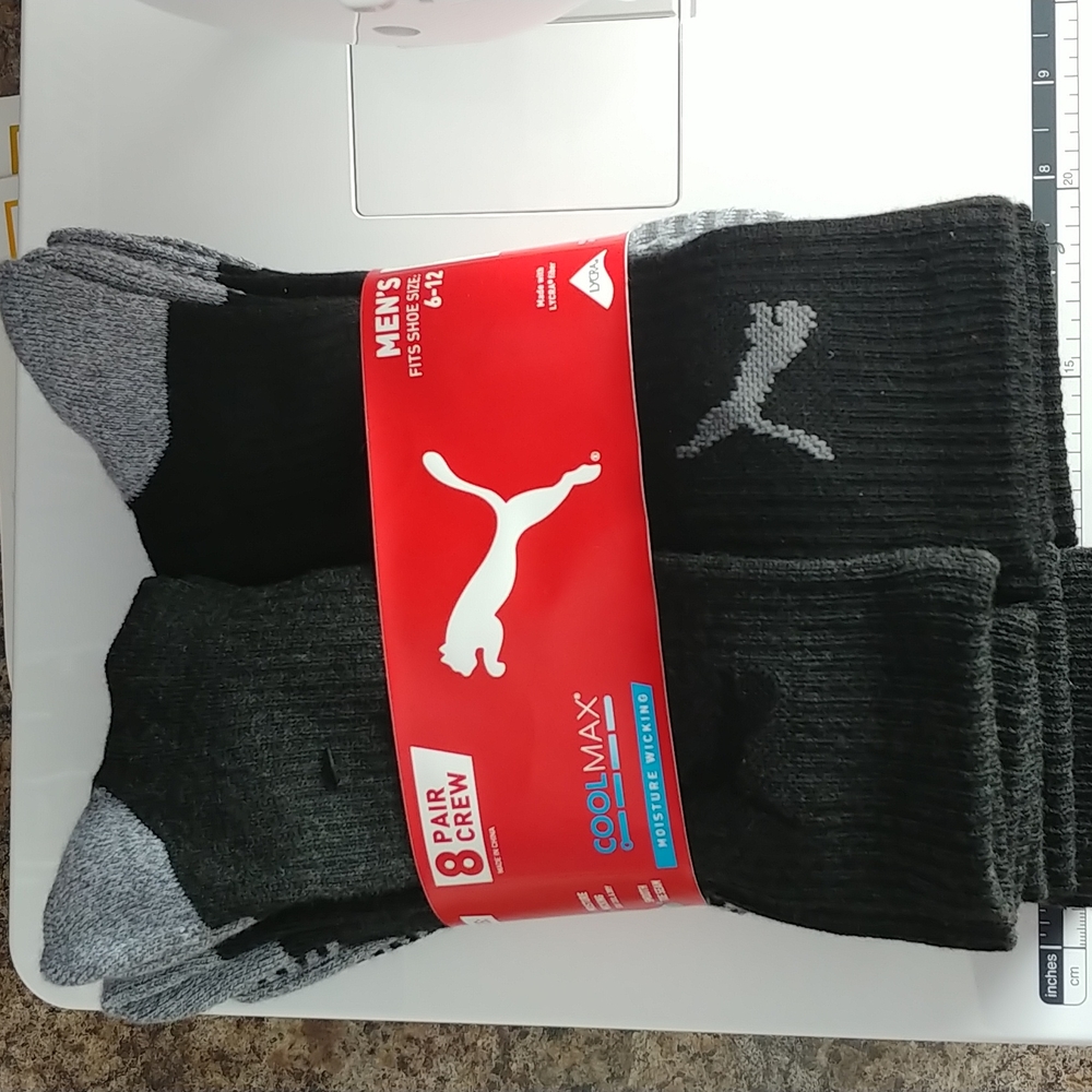 Men's PUMA Cool Max 8pair crew socks